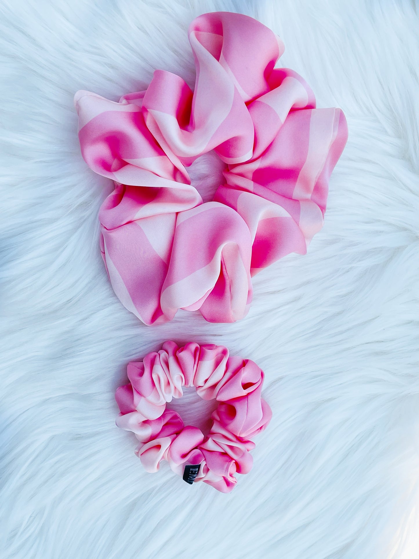 CAROLINA MINI | EMI AND CO | pink satin scrunchies 