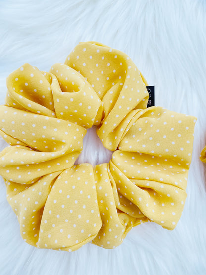 AURELIA | EMI AND CO | yellow polka dot scrunchies 