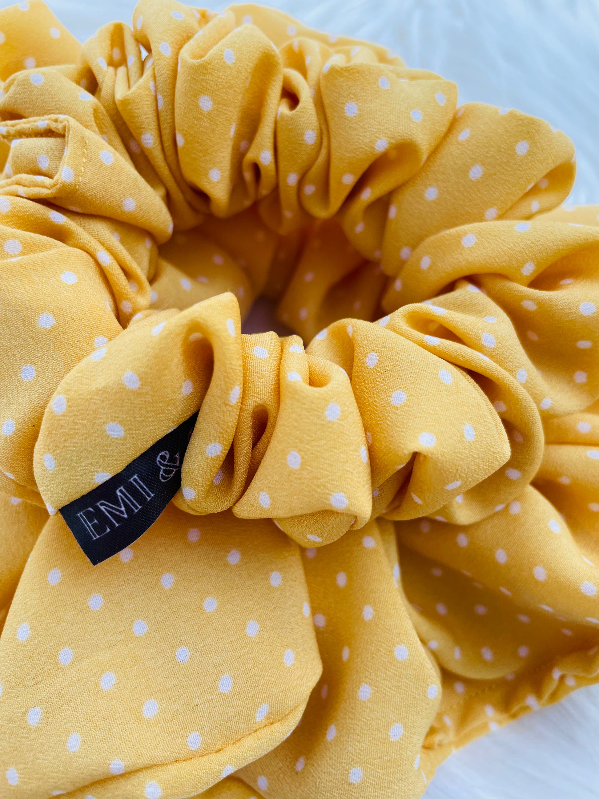 AURELIA | EMI AND CO | yellow polka dot scrunchies 