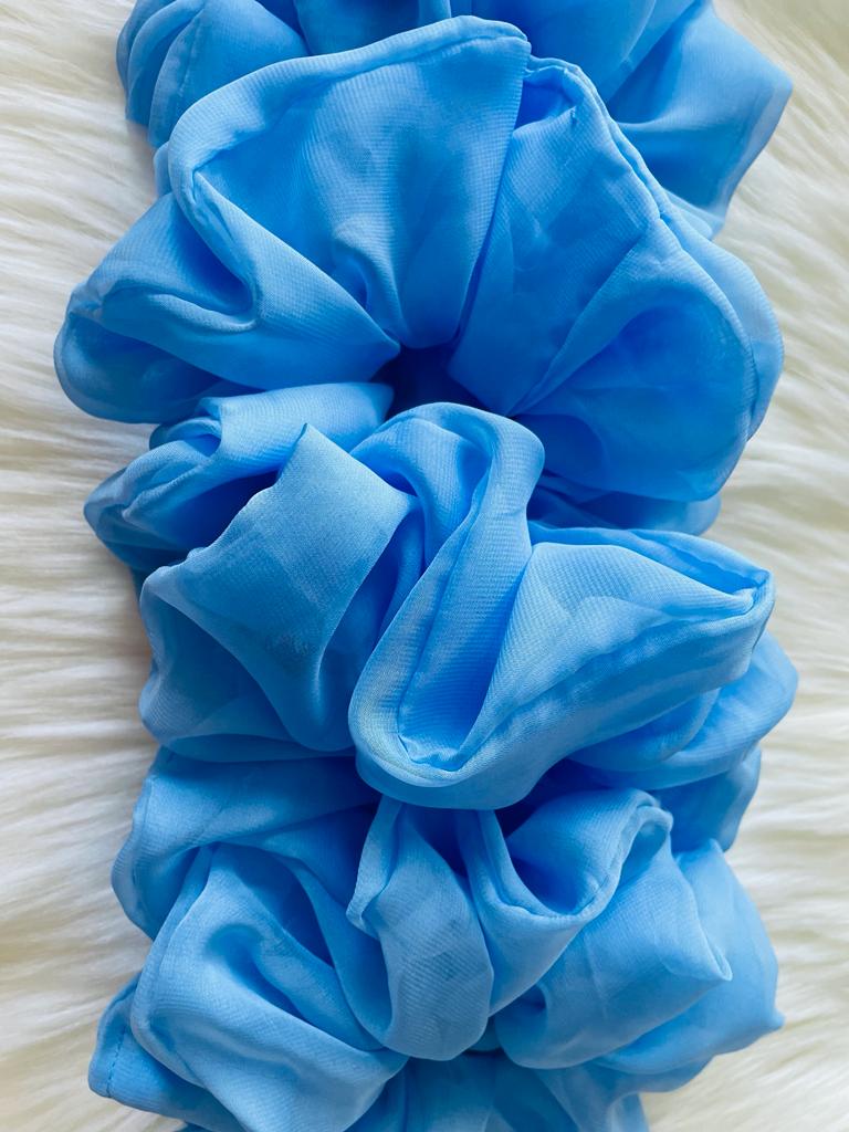 light blue oversized chiffon scrunchie | EMI & CO | ALLEGRA 