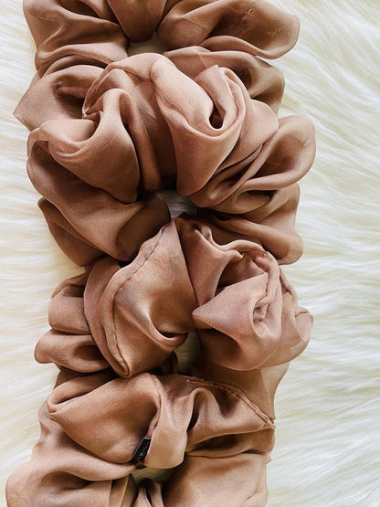 brown oversized chiffon scrunchie | EMI & CO | HAZEL