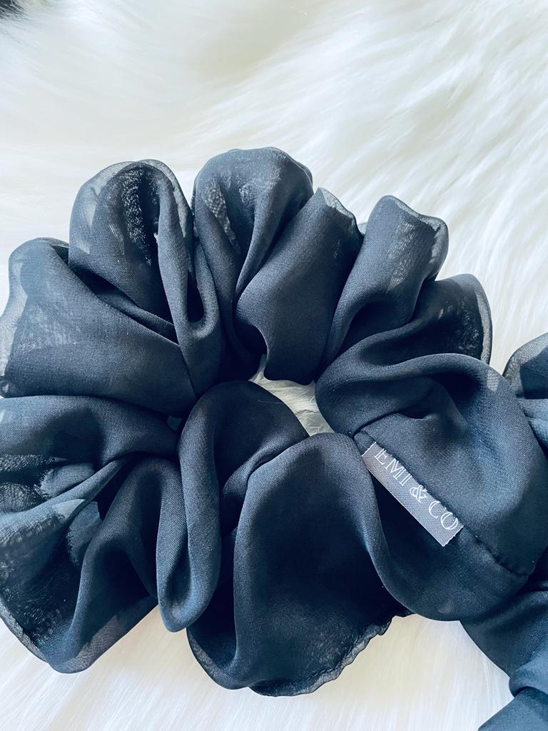 oversized black chiffon scrunchie | EMI & CO | LOLA 