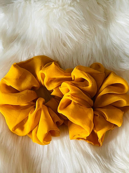 oversized yellow chiffon scrunchies | EMI & CO | olivia 