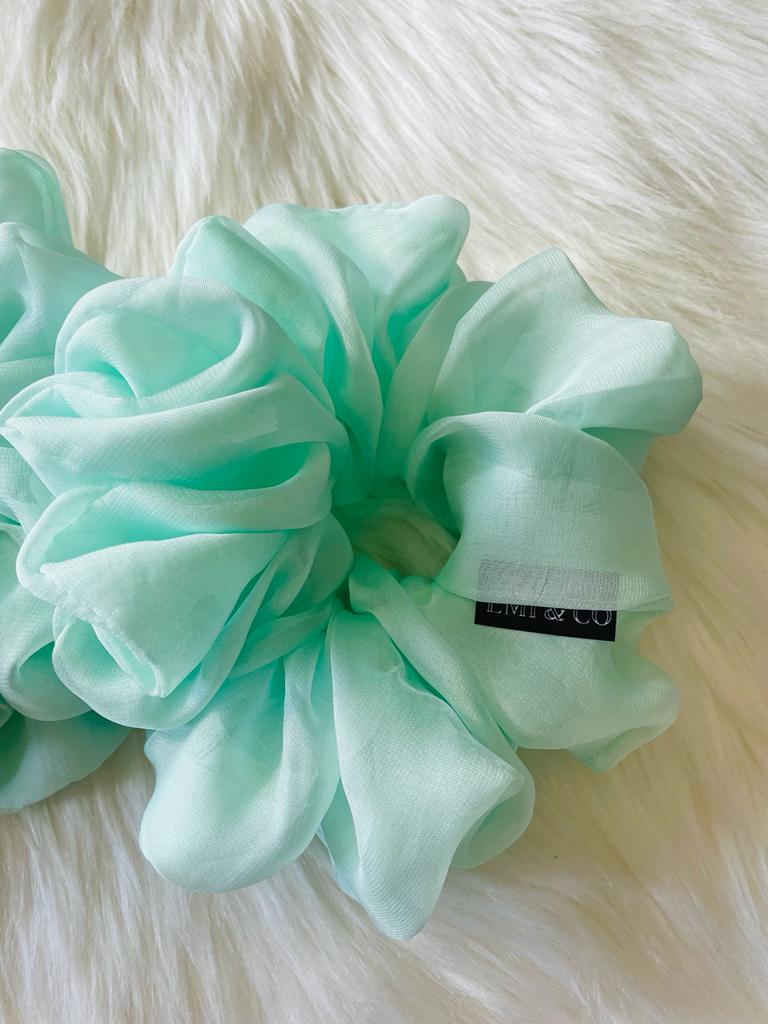 oversized light green chiffon scrunchie | EMI & CO | Ophelia 