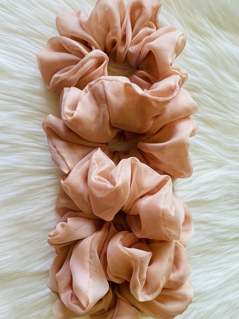 oversized cream chiffon scrunchies | EMI & CO | VALENCIA