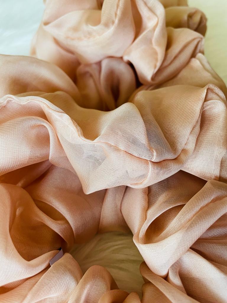 oversized cream chiffon scrunchie | EMI & CO | VALENCIA