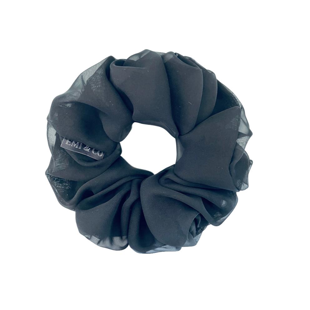 oversized black chiffon scrunchie | EMI & CO | LOLA 