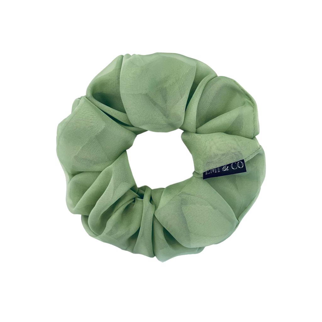 sage green oversized chiffon scrunchie | EMI & CO | KIA 