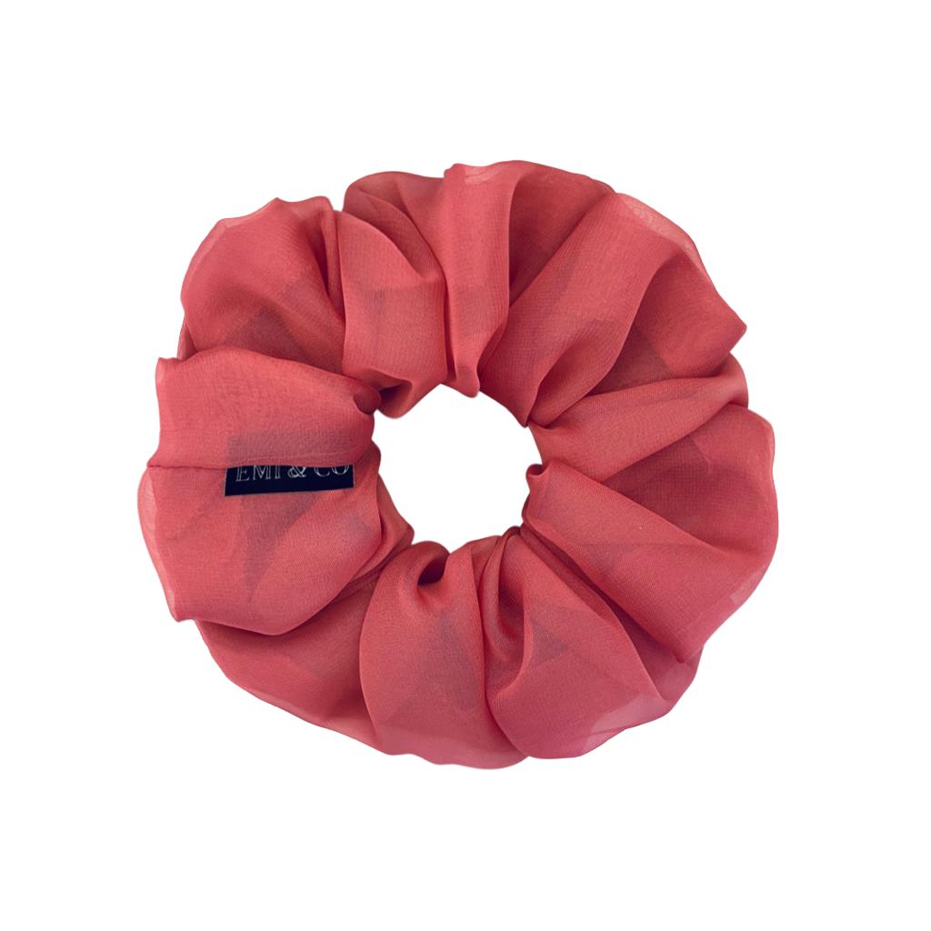 oversized pink chiffon scrunchie 