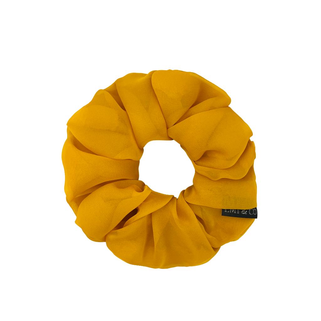 oversized yellow chiffon scrunchie | EMI & CO | olivia 