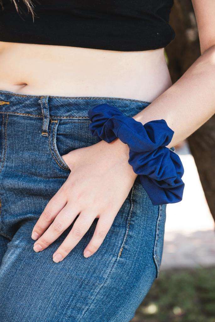 ELIZABETH | EMI & CO | royal blue oversized scrunchie on the wrist