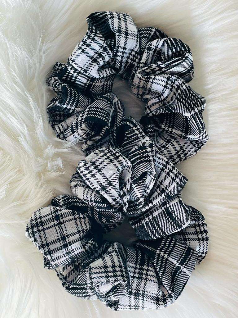 HONORABLE | EMI & CO | black and white check oversized scrunchie aesthetic 