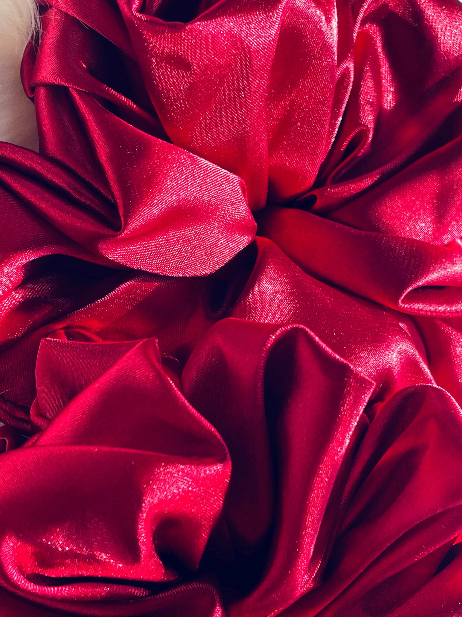 EMI & CO | ARIEL | Vibrant ruby red satin scrunchies