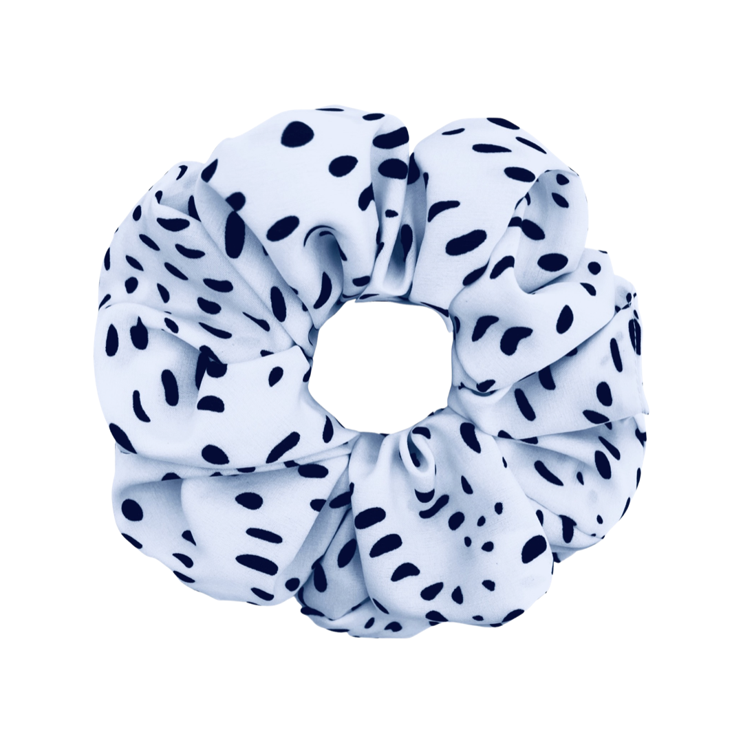 ANGELINA | EMI & CO |  a white polka dot scrunchie 