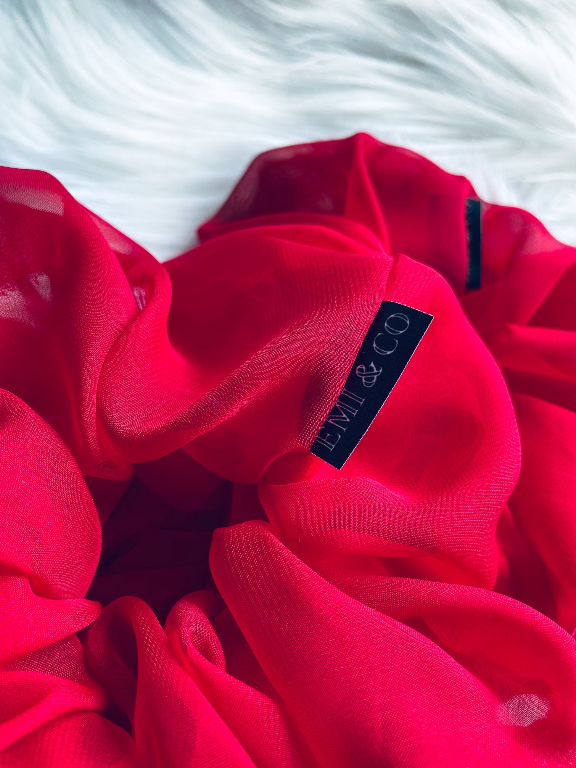 NORA | EMI & CO | RED SCRUNCHIE | BRIDESMAID COLLECTION 