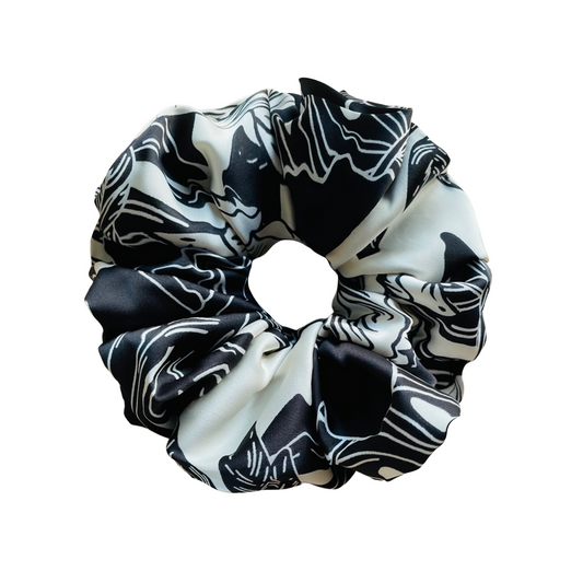 BAMBI | EMI AND CO | floral black and white scrunchie 