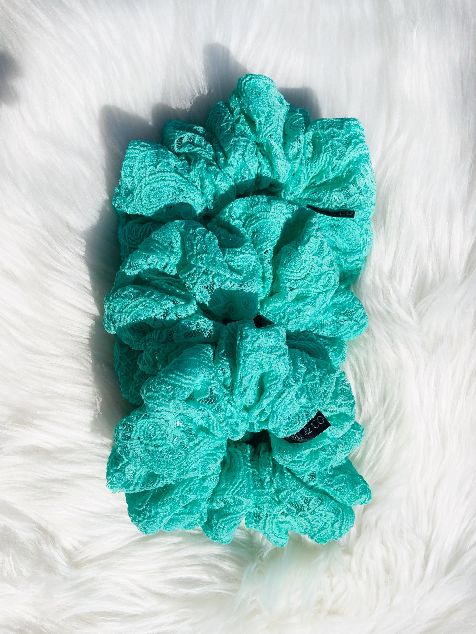 IVY| EMI AND CO | green lace scrunchies