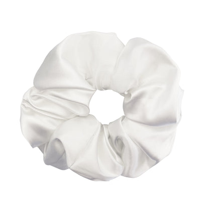 DESTINY | EMI & CO | A white satin scrunchie