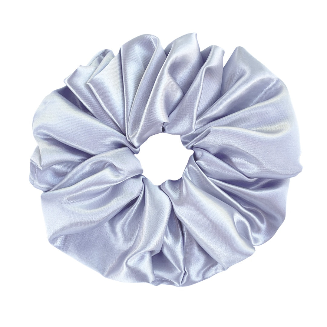 MARGARET | EMI & CO | A oversize silver satin scrunchie