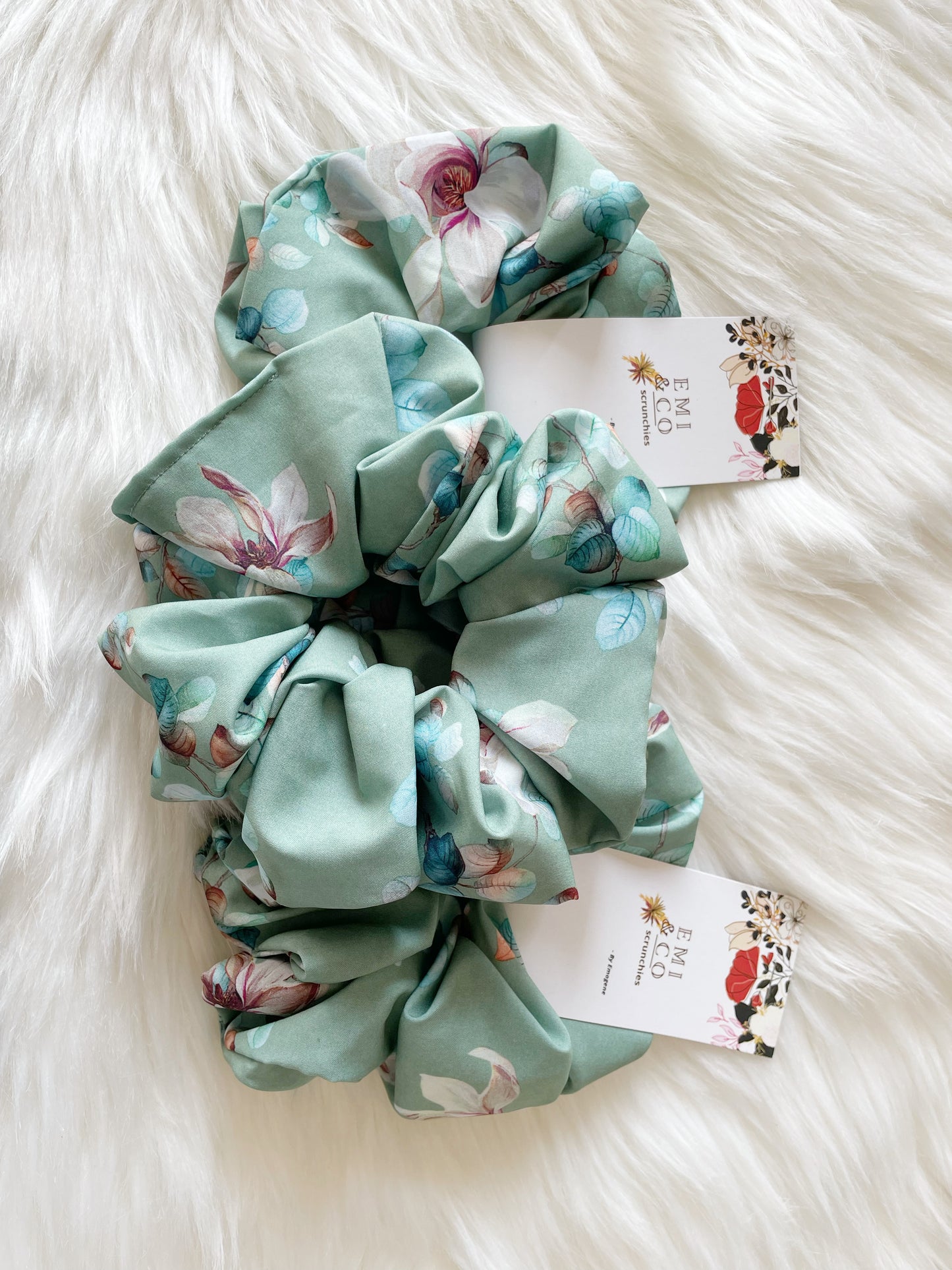 OVERSIZED FLORAL SCRUNCHIES | EMI AND CO | TRUDI 