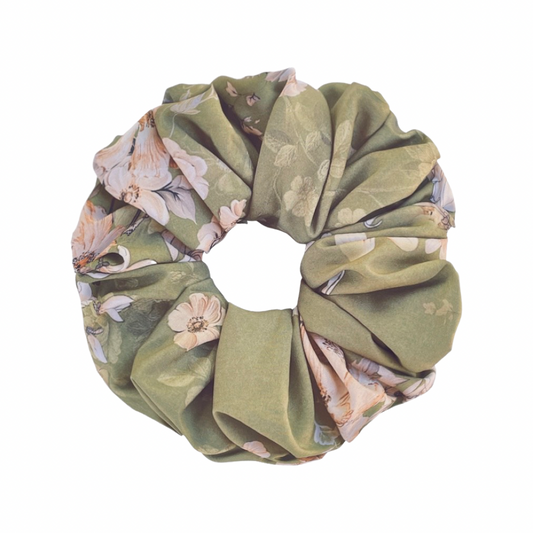 JANE | EMI & CO | floral green oversized scrunchie 