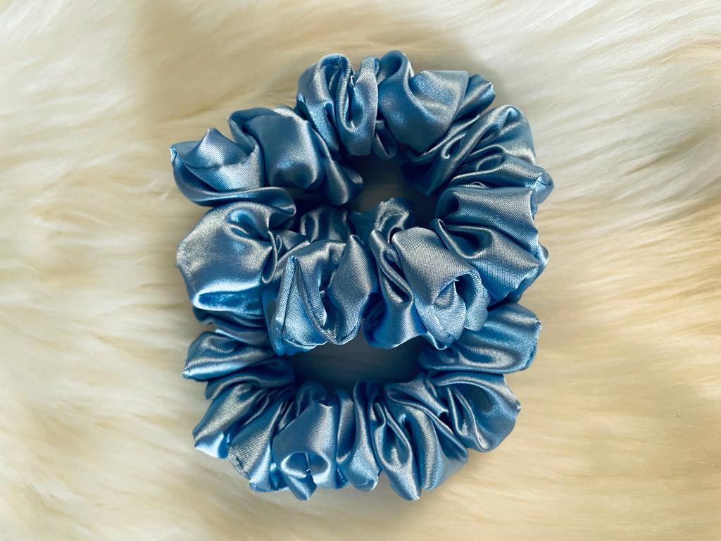 EMI & CO | JESSICA MINI | mini blue satin scrunchies